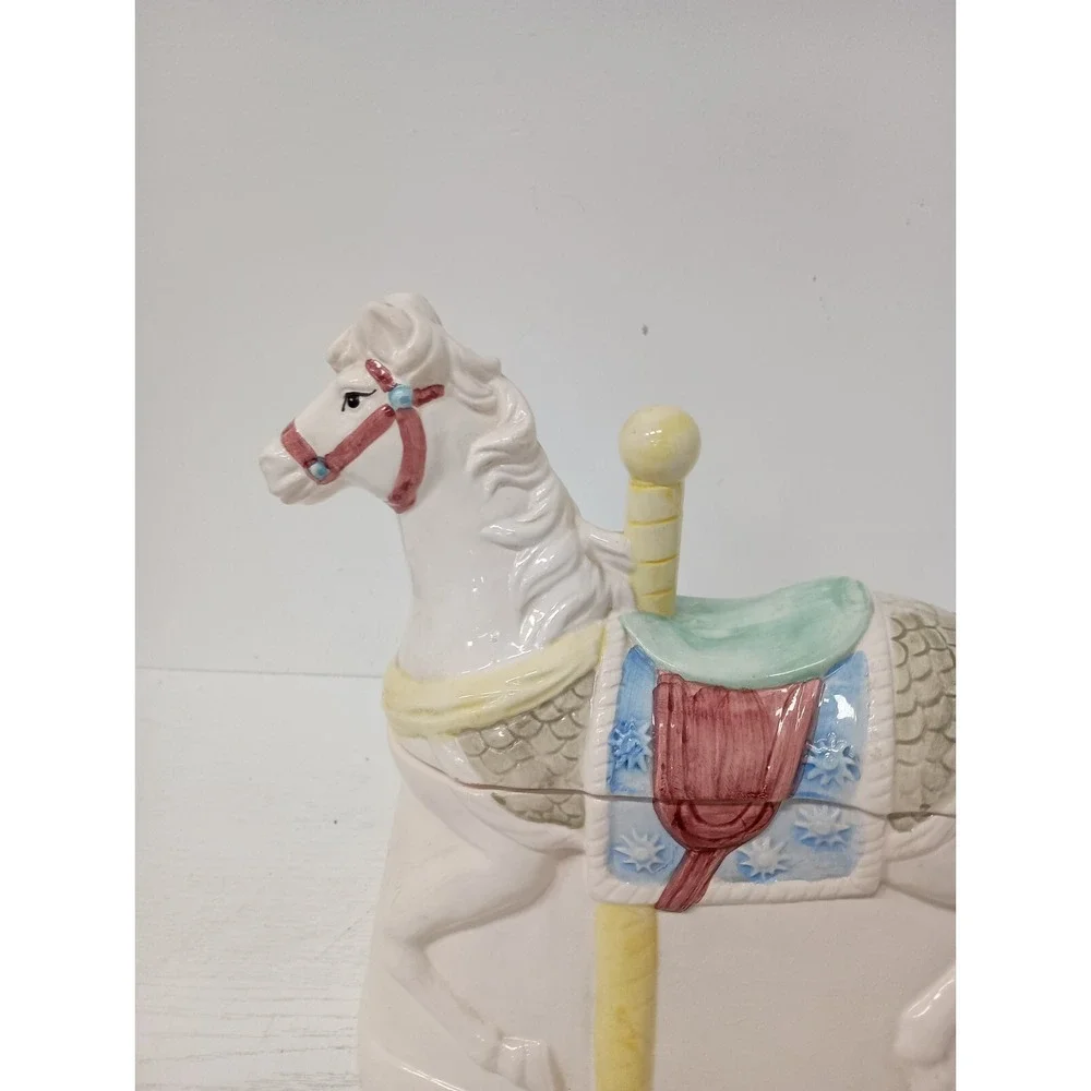 Vintage Heritage Mint Carousel Horse Carnival Ride Cookie Jar Ceramic Figural